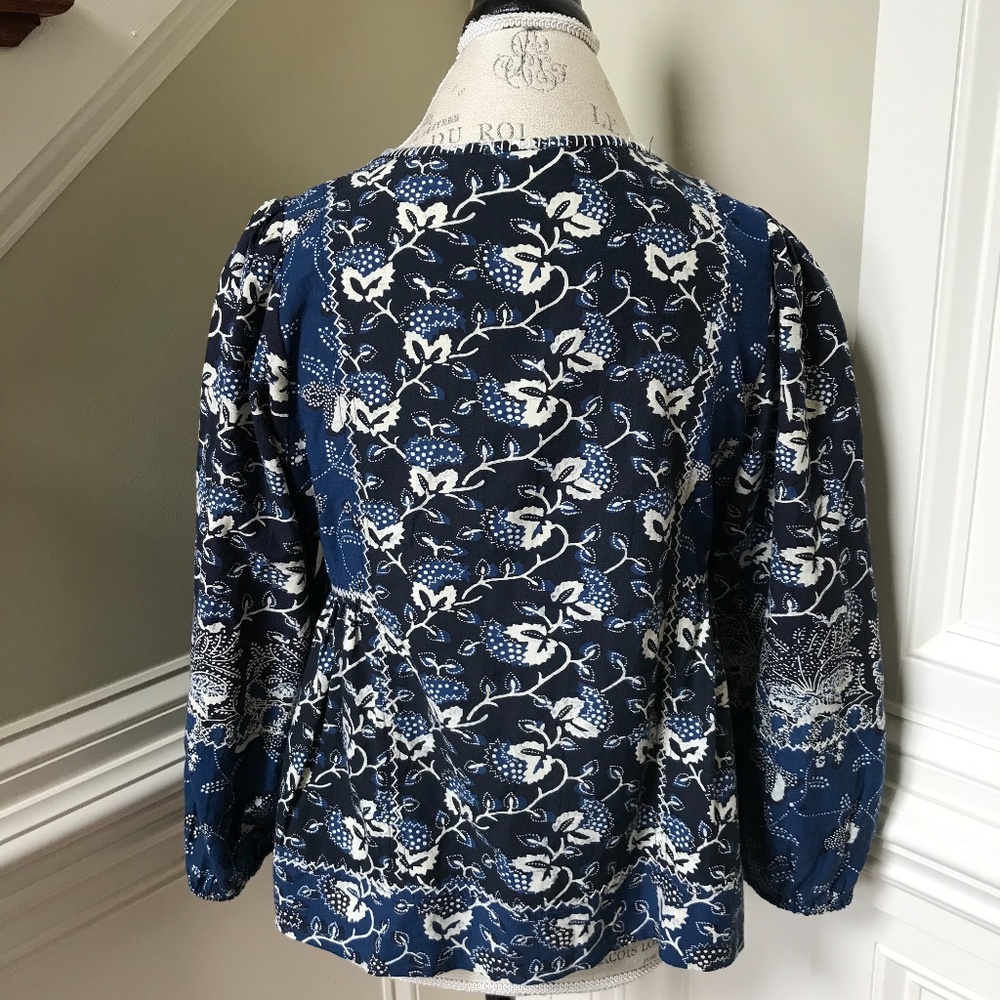 ULLA JOHNSON Batik Blue Popover Tassels 6 - Picture 11 of 11